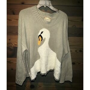 Wildfox White Label Swan Dive Chunky Sweater Womens S Beige Rare Pullover Cozy